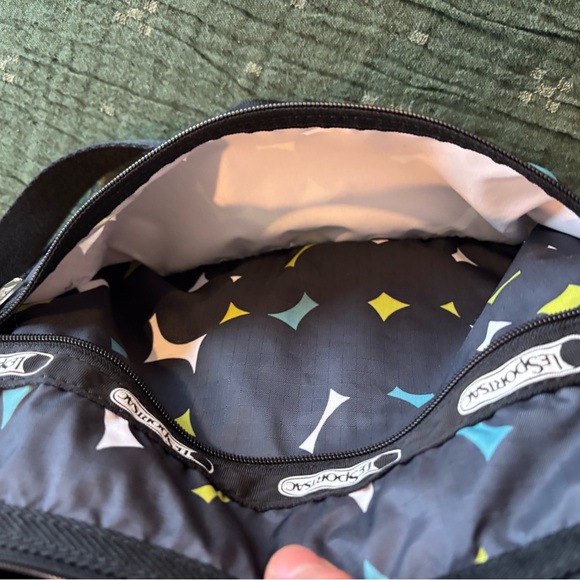 Lesportsac Gray and Blue Patterned Messenger Bag - Picture 7 of 9